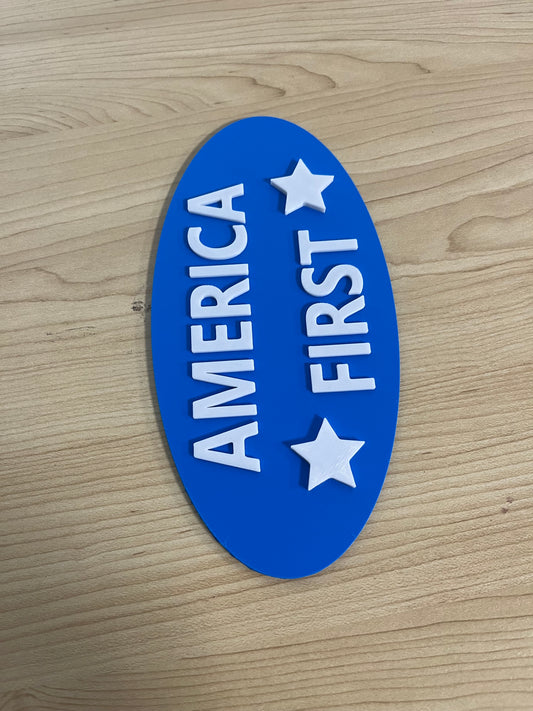 America First Sticker Trump USA Flag decal Patriot Bumper Plate Sign Plastic