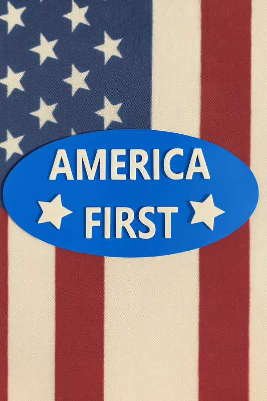 America First Sticker Trump USA Flag decal Patriot Bumper Plate Sign Plastic